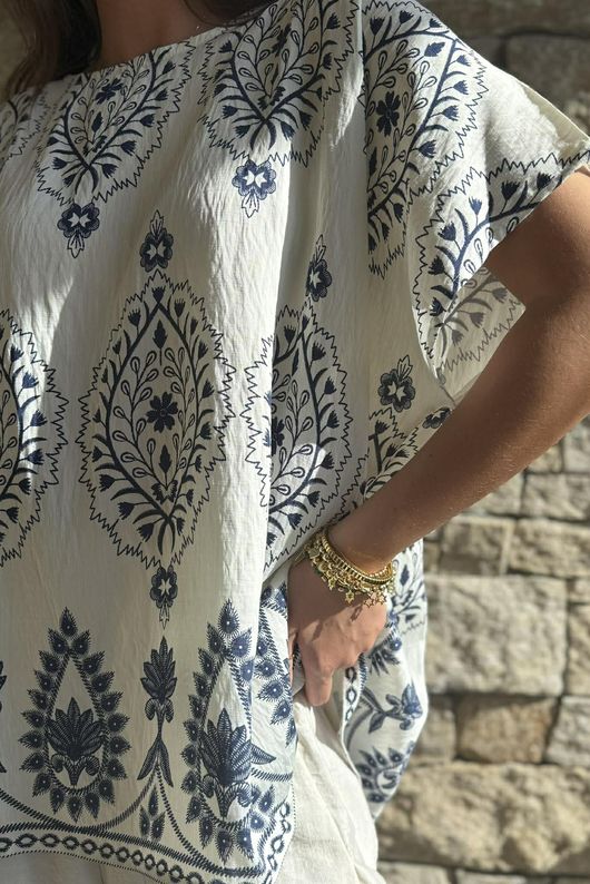 Yara Morrocan Box Top White